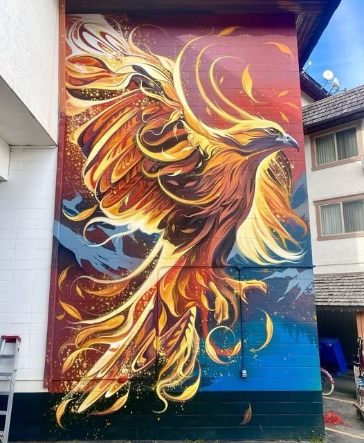 By Fio Silva in Jasper, Canada for UpLift! Mural Festival.