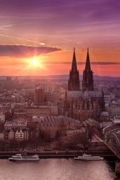 Sonnenuntergang im Winter, Köln 