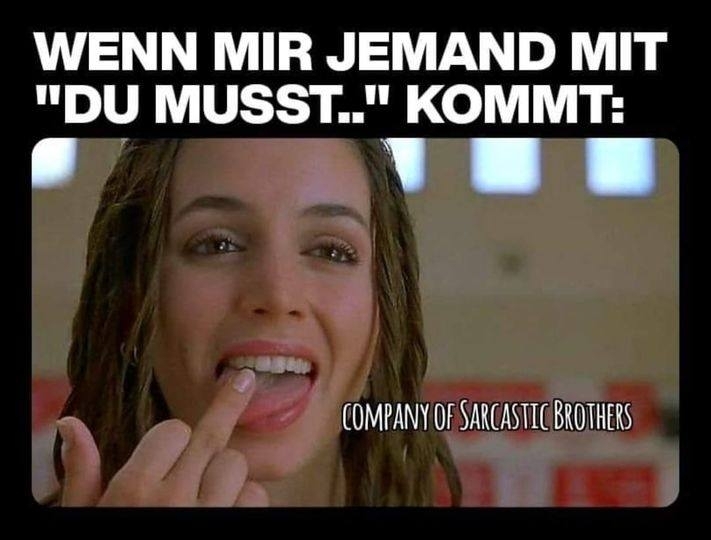 WENN MIR JEMAND MIT "DU MUSST.." KOMMT: