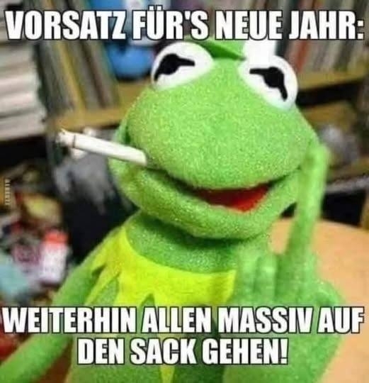 VORSATZ FÜR`S NEUE JAHR: WEITERHIN ALLEN MASSIV AUF DEN SACK GEHEN!