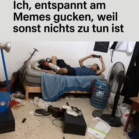 Ich, entspannt am - Memes gucken, weil
sonst nichts zu tun ist