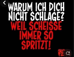 WARUM ICH DICH NICHT SCHLAG? - WEIL SCHEISSE IMMER SO SPRIZT!
